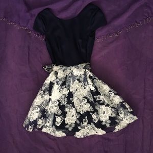 Blue and White Floral Dress